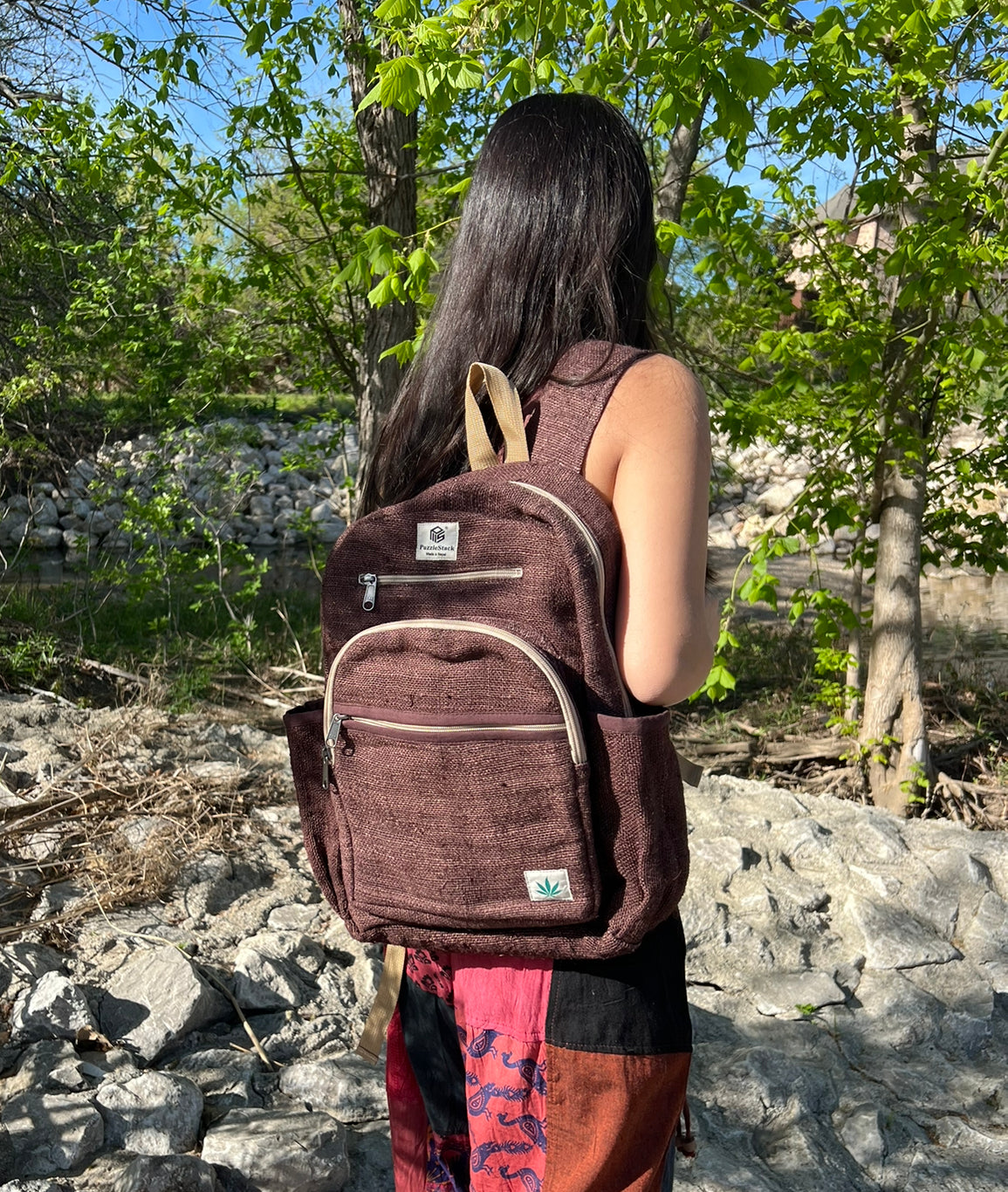 Forest Green Pure Hemp Bag Shoulder Bag Messenger Bag 