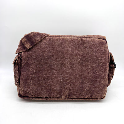 Koshi Brown Stone-Washed Celestial Embroidered Laptop Messenger Bag