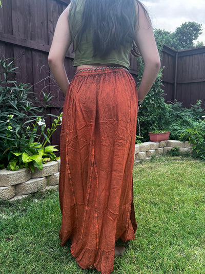 Pari Vintage Vibe Rustic Embroidery Maxi Skirt