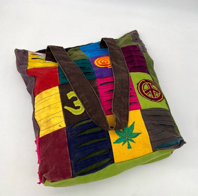 Keep Peace Upcycled Patchwork Tote Bag