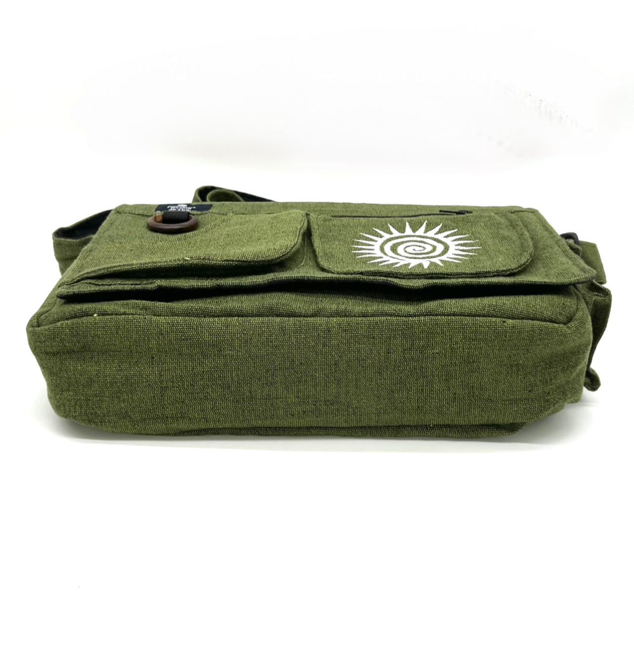 Koshi Green Embroidered Laptop Messenger Bag