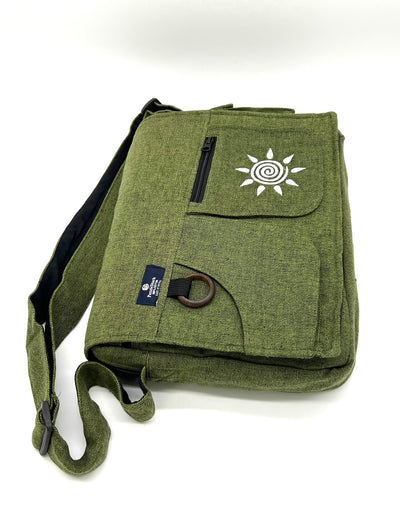 Koshi Green Embroidered Laptop Messenger Bag