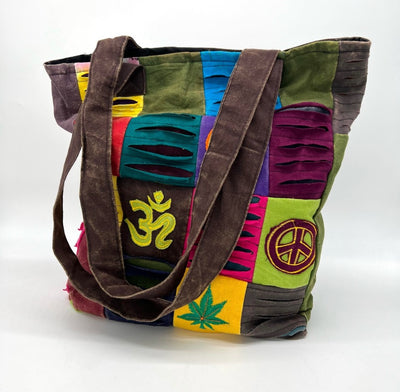 Keep Peace Upcycled Patchwork Tote Bag