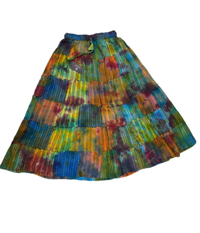 Tie Dye Patchwork Skirt
