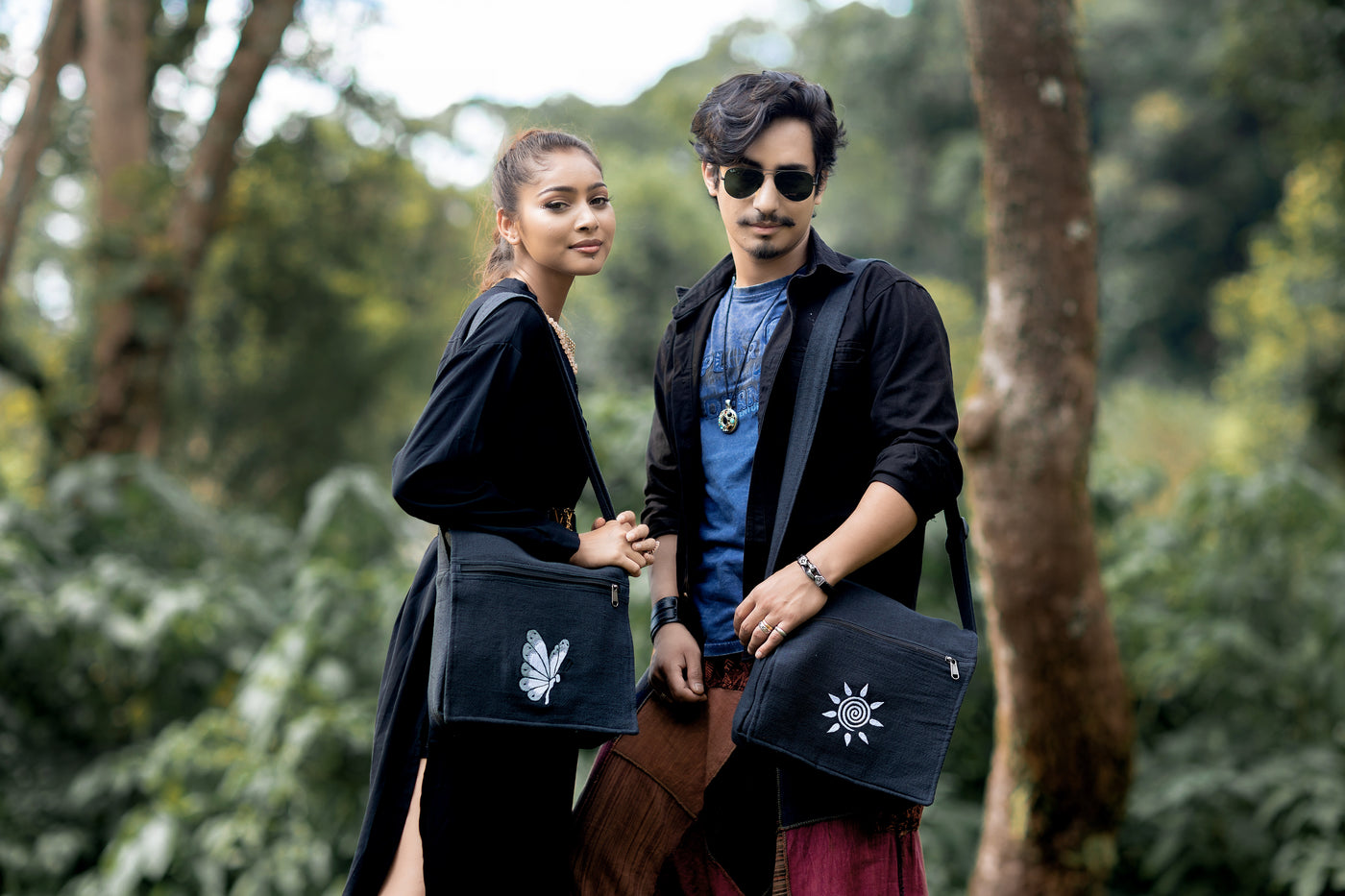 Bheri Black Embroidered Side Bag
