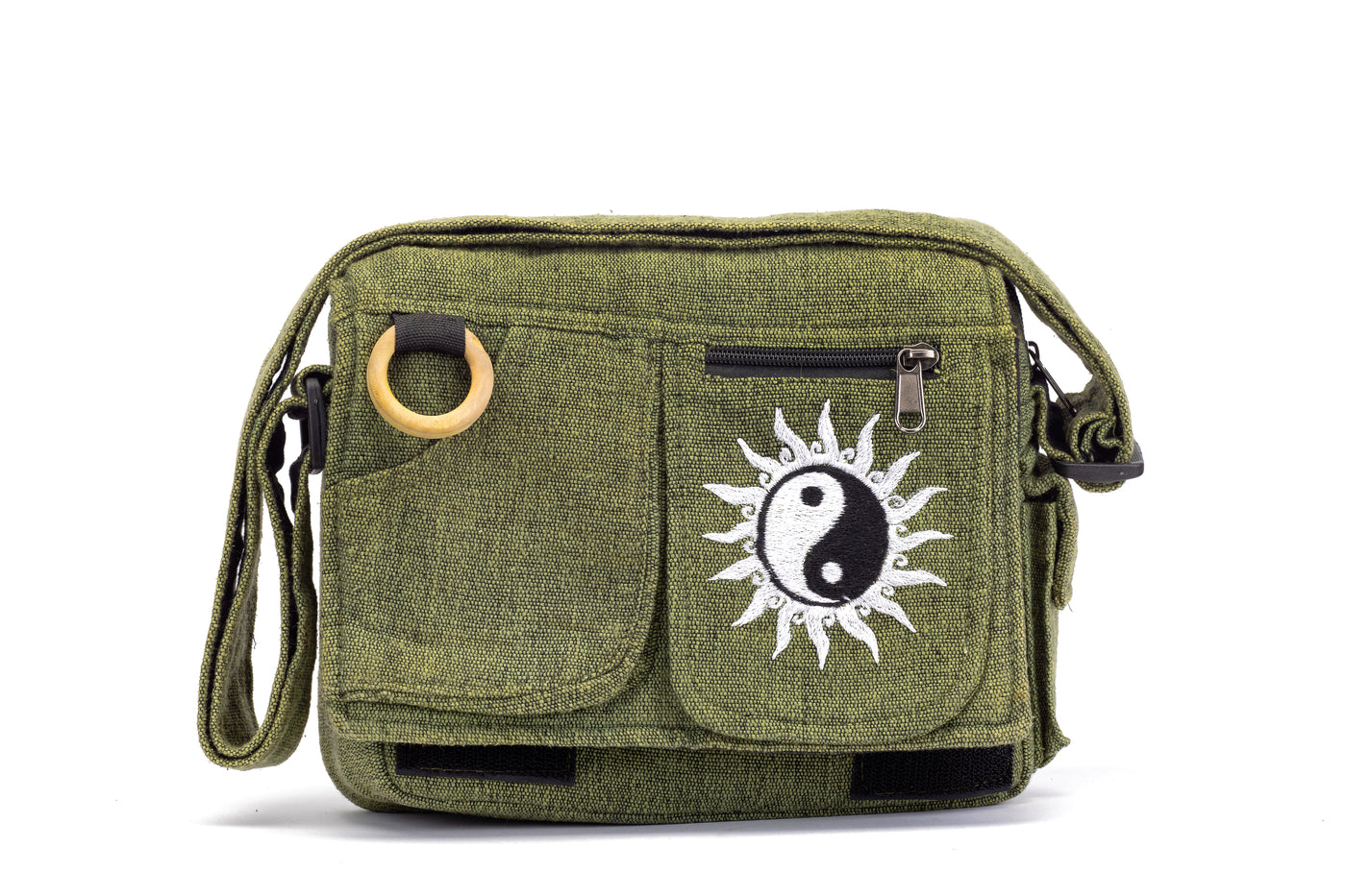 Lukla Green Embroidered Messenger Bag
